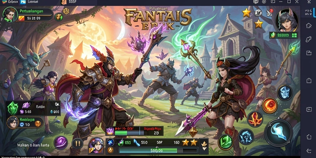 Tampilan gameplay epik dari 555F yang memukau dan penuh aksi.