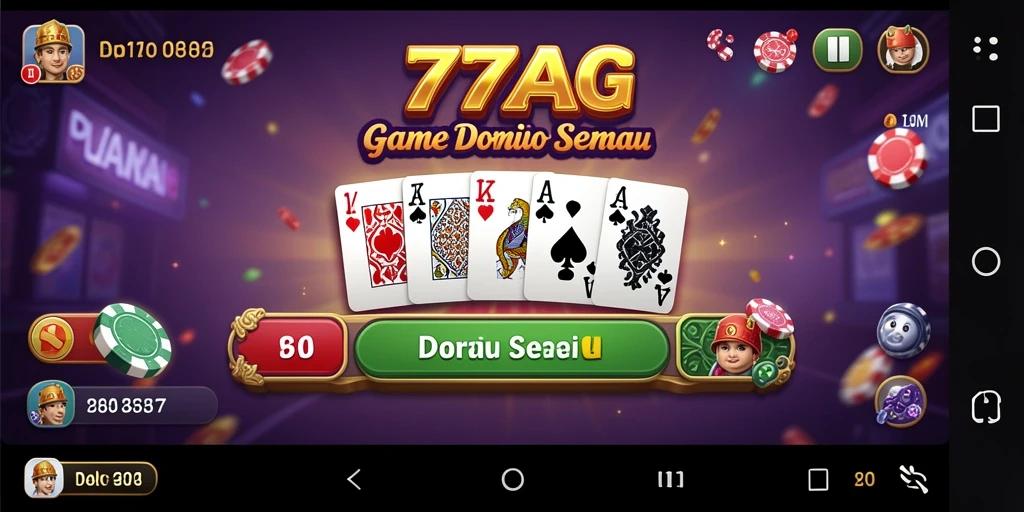 Tampilan menarik dari gameplay Domino di 77AG.