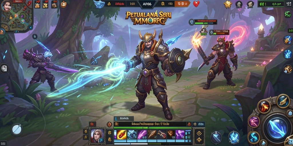 Screenshot gameplay AP686 yang memperlihatkan pertarungan epik dalam dunia MMORPG.