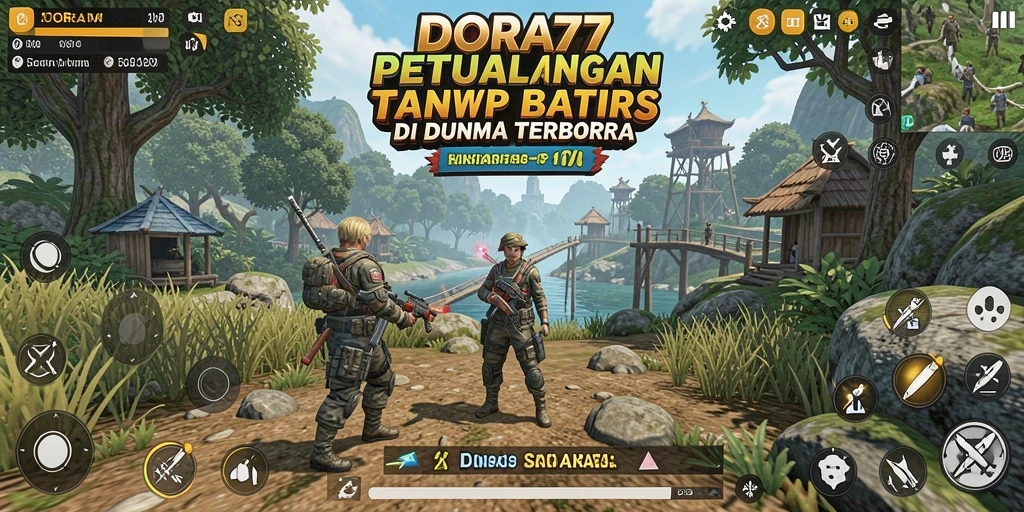 Tampilan gameplay DORA77 yang menakjubkan dengan dunia terbuka yang luas.