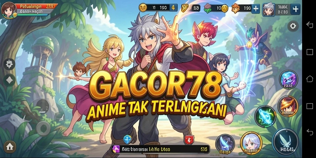 Tampilan menakjubkan gameplay GACOR78 dengan karakter Anime.