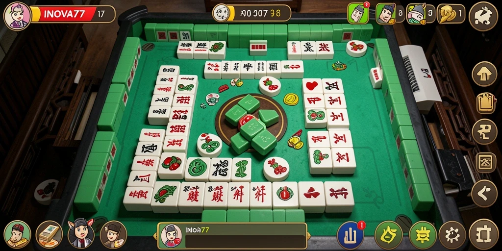Tampilan screenshot INOVA77 dengan gameplay Mahjong yang menarik.