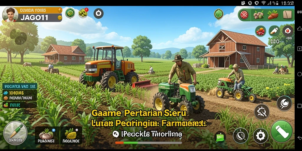 Gameplay JAGO11 menampilkan pertanian yang indah dan interaktif.