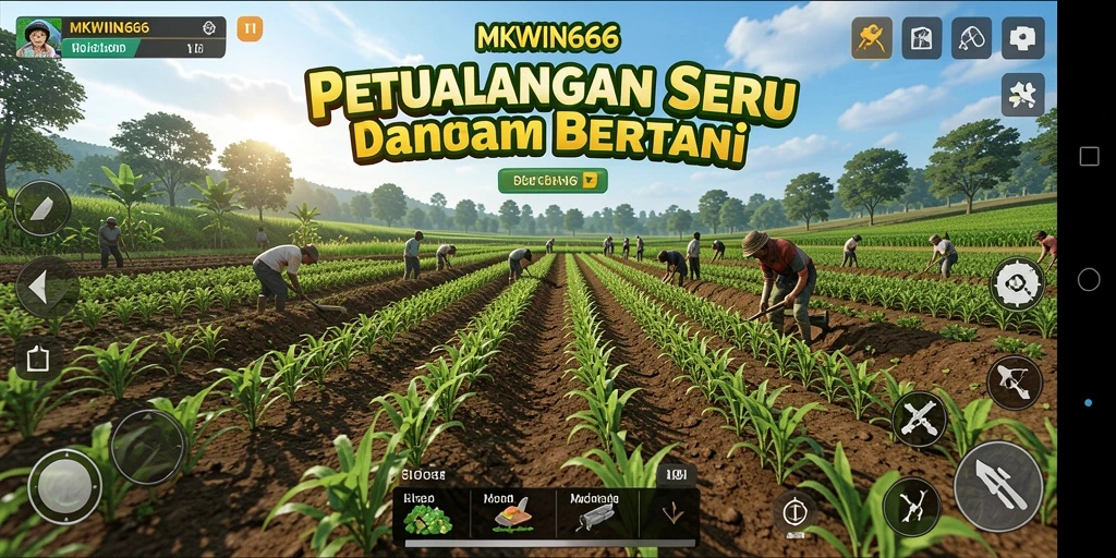 Tampilan dinamis gameplay MKWIN666 dalam bertani.