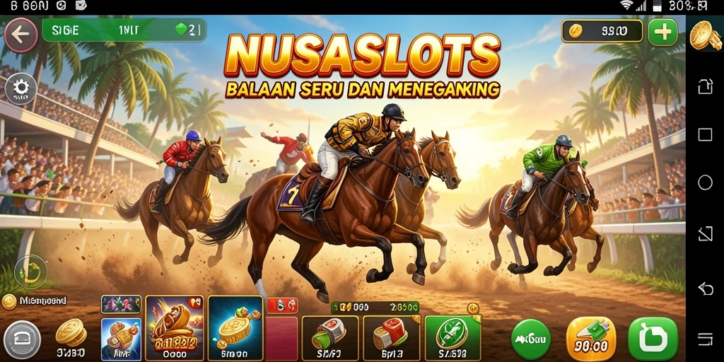 Tampilan gameplay balapan yang seru dan mendebarkan.