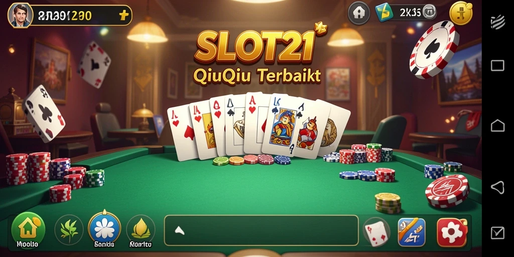 Screenshot menunjukkan gameplay QiuQiu yang mendebarkan dan interaktif di SLOT21.