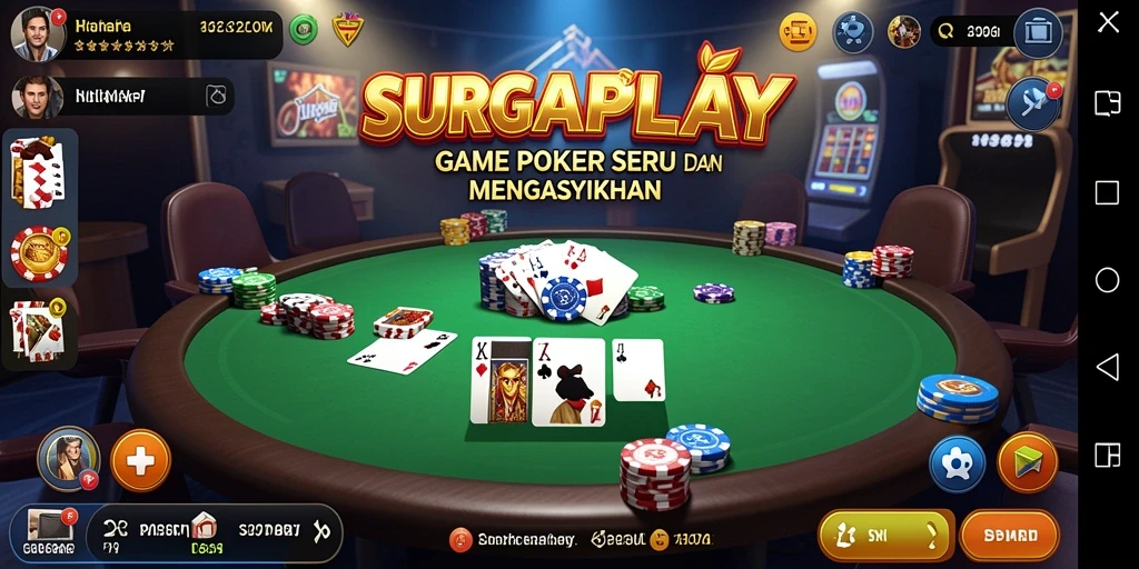 Tampilan menarik dari gameplay SURGAPLAY yang menampilkan aksi permainan poker.