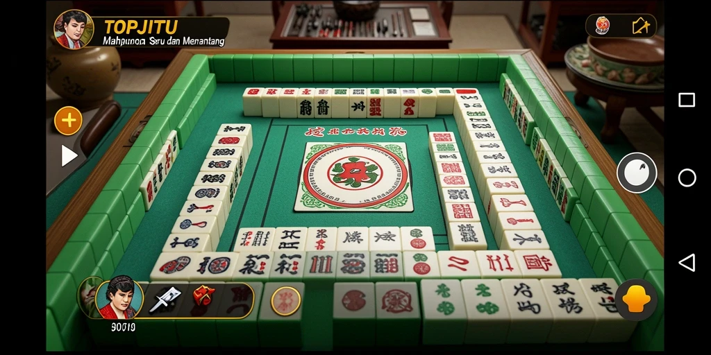 Tampilan menarik dari gameplay Mahjong dalam TOPJITU.