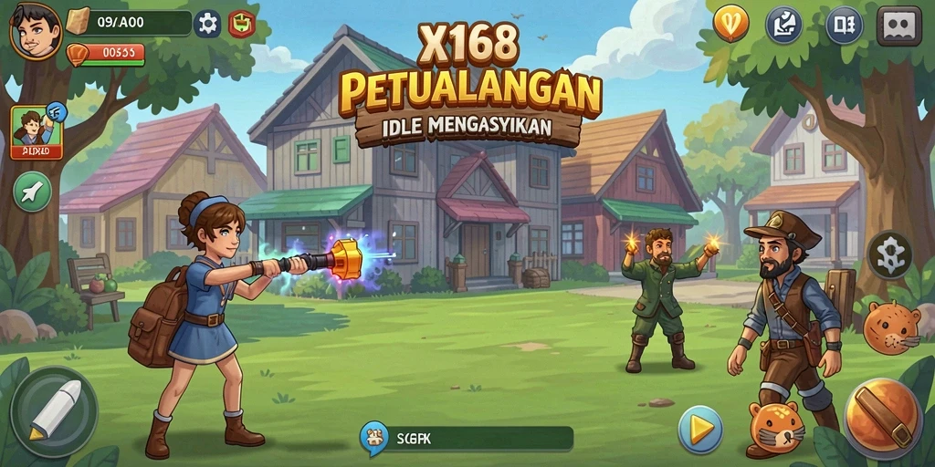 Tangkapan layar X168 menunjukkan karakter dalam aksi gameplay Idle yang menarik.